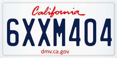 CA license plate 6XXM404