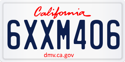 CA license plate 6XXM406