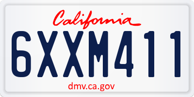 CA license plate 6XXM411