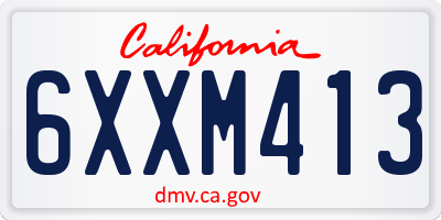 CA license plate 6XXM413