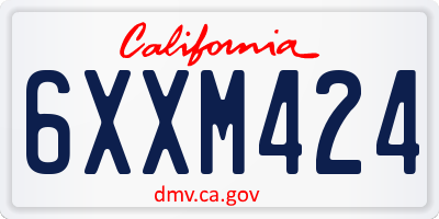 CA license plate 6XXM424