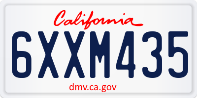 CA license plate 6XXM435