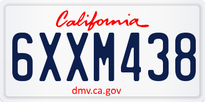 CA license plate 6XXM438