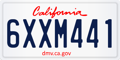 CA license plate 6XXM441