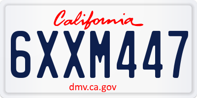 CA license plate 6XXM447