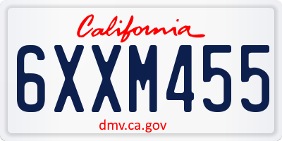 CA license plate 6XXM455