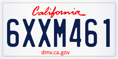 CA license plate 6XXM461