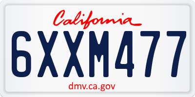 CA license plate 6XXM477