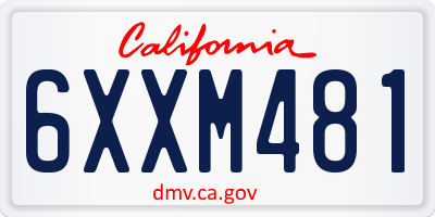 CA license plate 6XXM481