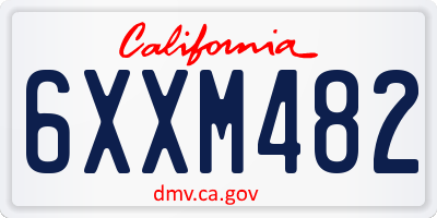CA license plate 6XXM482