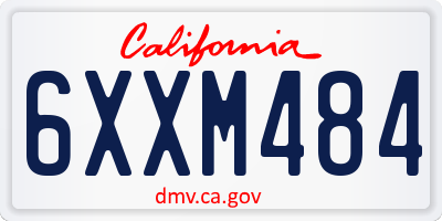 CA license plate 6XXM484