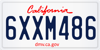 CA license plate 6XXM486