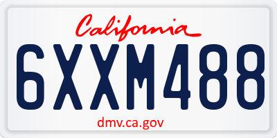 CA license plate 6XXM488
