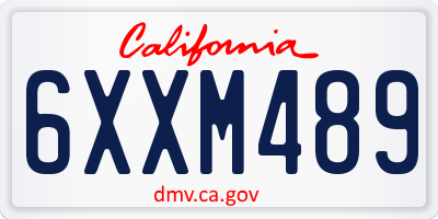 CA license plate 6XXM489