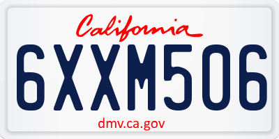 CA license plate 6XXM506