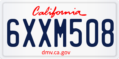 CA license plate 6XXM508