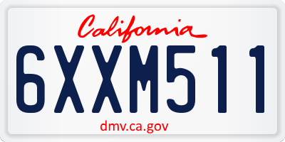 CA license plate 6XXM511