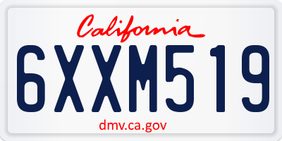 CA license plate 6XXM519