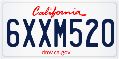 CA license plate 6XXM520