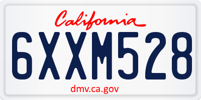 CA license plate 6XXM528