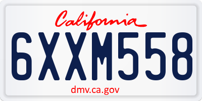 CA license plate 6XXM558