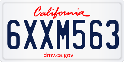 CA license plate 6XXM563