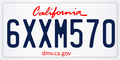 CA license plate 6XXM570
