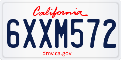 CA license plate 6XXM572