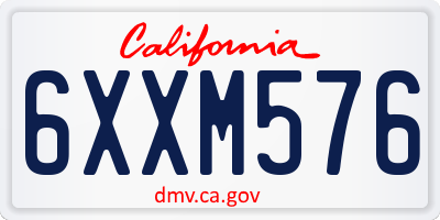 CA license plate 6XXM576