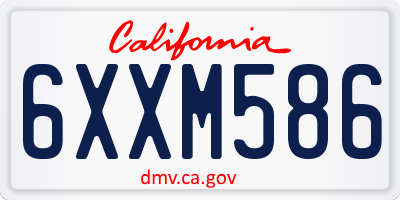 CA license plate 6XXM586
