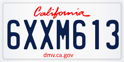 CA license plate 6XXM613