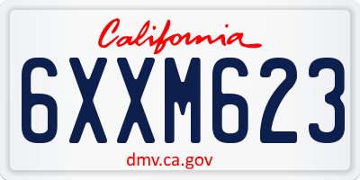 CA license plate 6XXM623