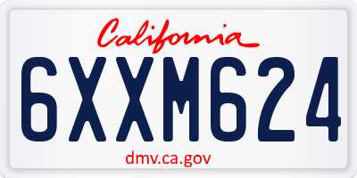 CA license plate 6XXM624