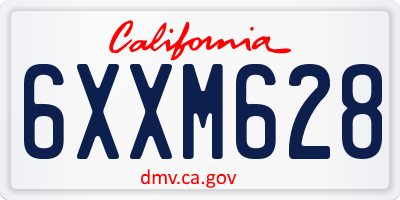 CA license plate 6XXM628