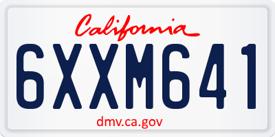 CA license plate 6XXM641