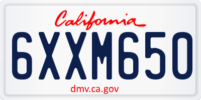 CA license plate 6XXM650