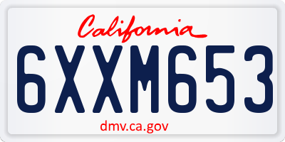 CA license plate 6XXM653