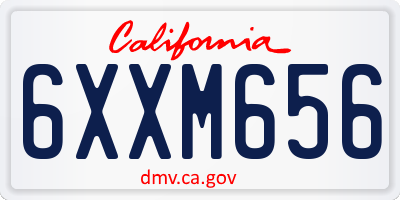 CA license plate 6XXM656