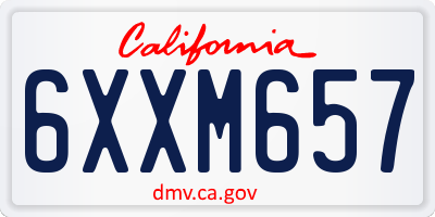 CA license plate 6XXM657