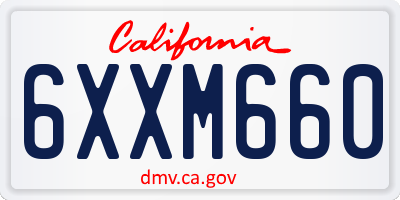 CA license plate 6XXM660