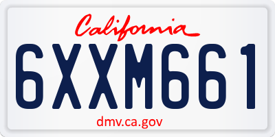 CA license plate 6XXM661