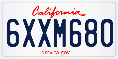 CA license plate 6XXM680