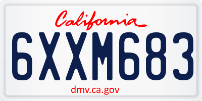 CA license plate 6XXM683