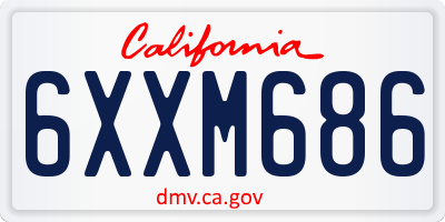 CA license plate 6XXM686