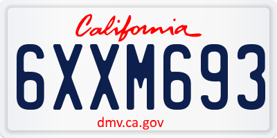 CA license plate 6XXM693