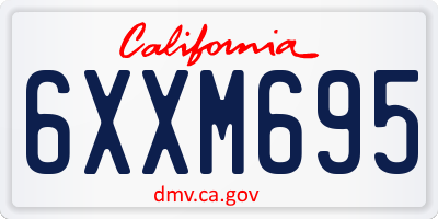 CA license plate 6XXM695