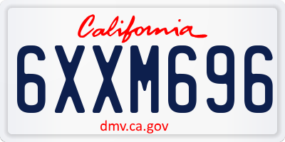 CA license plate 6XXM696