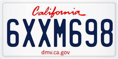 CA license plate 6XXM698