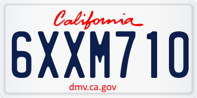 CA license plate 6XXM710