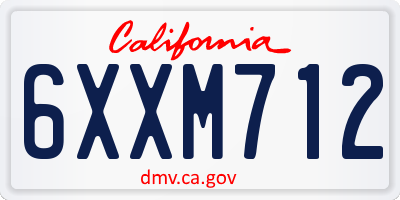 CA license plate 6XXM712